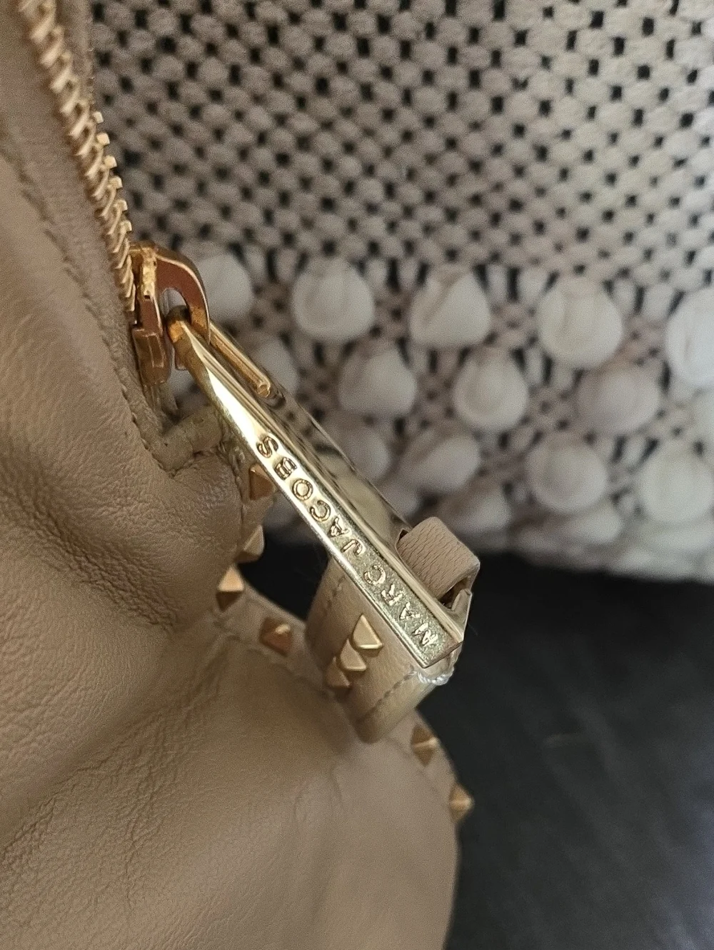 Marc Jacobs Beige Leather Paradise Rio Top-Handle Satchel with Gold Hardware